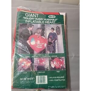 New Vintage Cleo Christmas 30" Giant Huggy Huggable Inflatable Heart Gibson